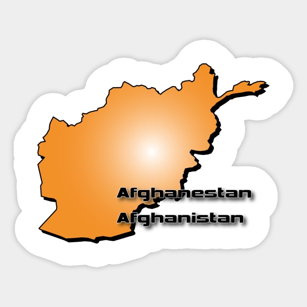 Afghanistan map in 3D Stile Sticker by intop